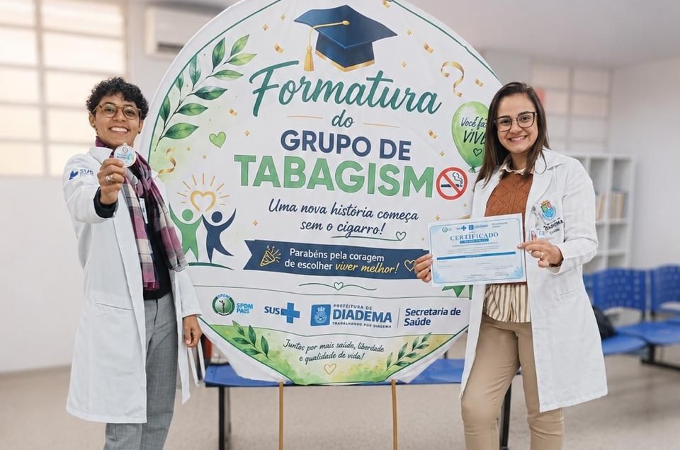 NÚMERO DE PACIENTES ACOMPANHADOS EM AÇÕES PARA PARAR DE FUMAR TRIPLICA EM DIADEMA