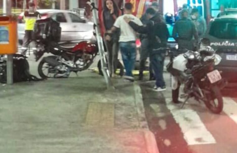 MOTOCICLISTA FICA GRAVEMENTE FERIDO APÓS ATINGIR POSTE NA AVENIDA LUIZ PEQUINI, EM SÃO BERNARDO