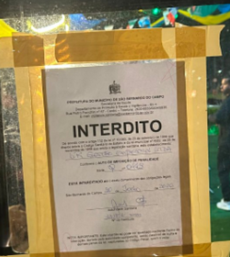 BAR SANTA PAULA É INTERDITADO PELA VIGILÂNCIA EM SÃO BERNARDO