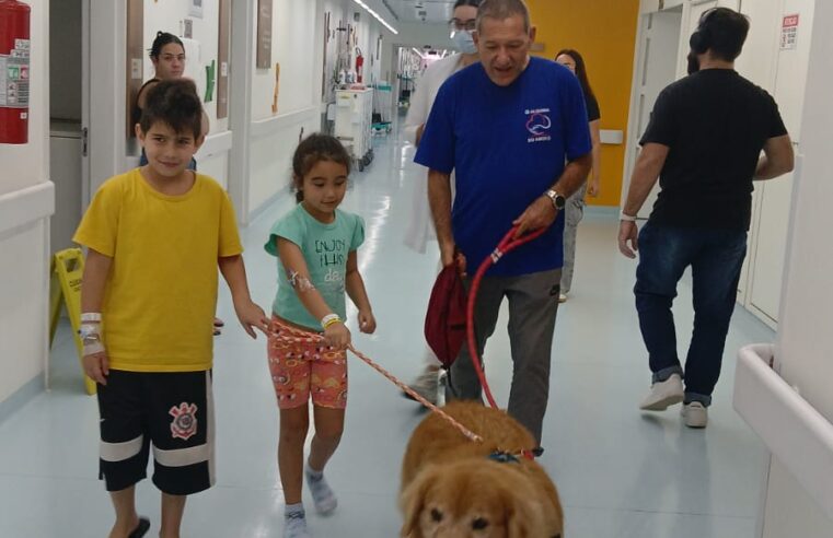 DENTRO DE AÇÕES PARA HUMANIZAÇÃO DA SAÚDE, HOSPITAL DE URGÊNCIA DE SÃO BERNARDO RECEBE VISITA DE CÃES TERAPEUTAS