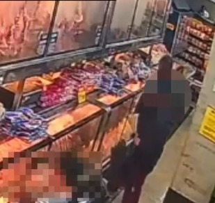 CÂMERA DE SEGURANÇA REGISTRA HOMEM FURTANDO VÁRIOS PACOTES DE CARNE EM AÇOUGUE DE DIADEMA