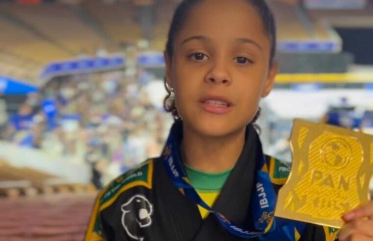 AOS 11 ANOS, ATLETA DE SÃO BERNARDO É BICAMPEÃ DO PAN KIDS NA FLÓRIDA E CONQUISTA GRAND SLAM DO JIU-JÍTSU