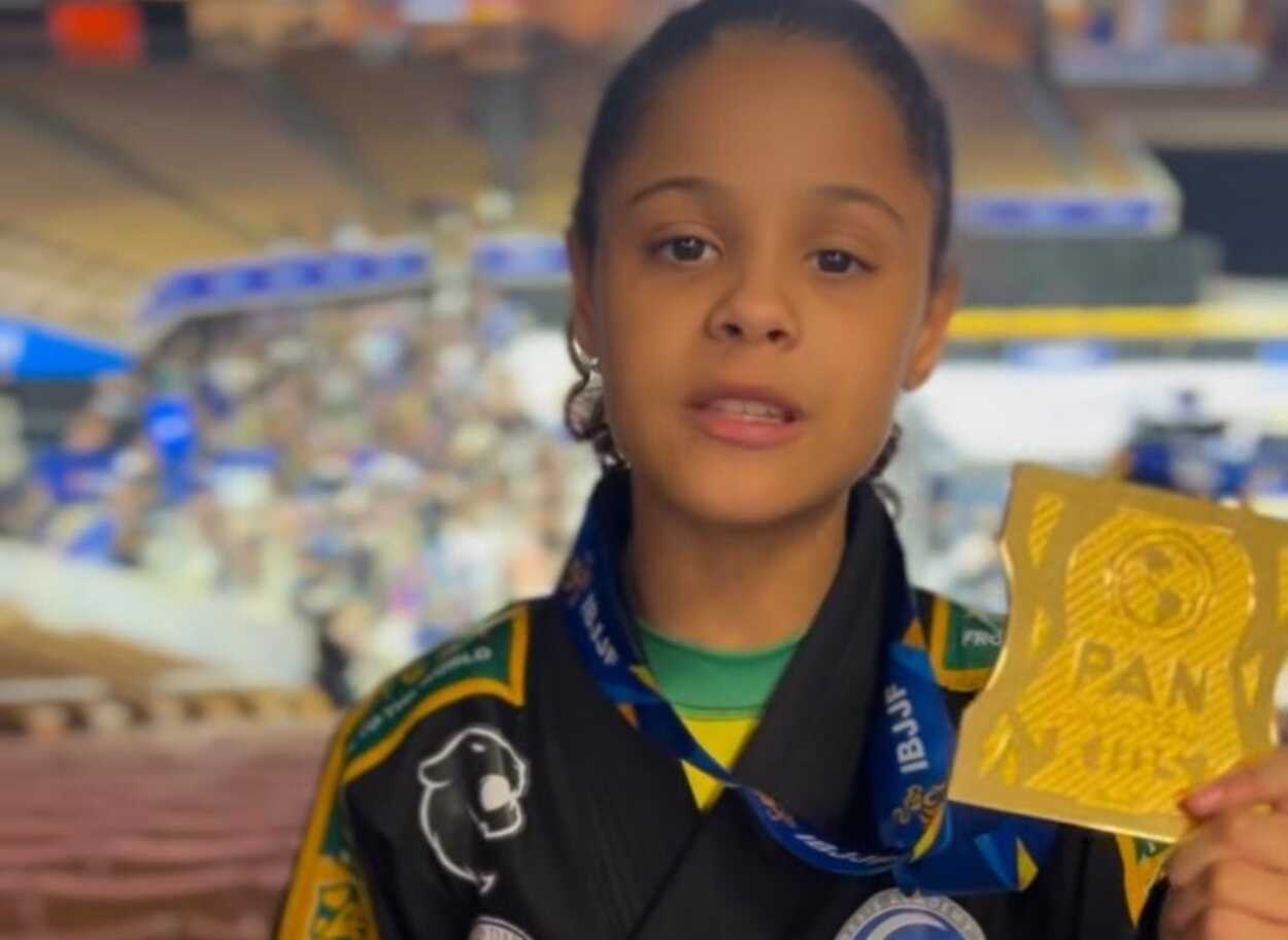 AOS 11 ANOS, ATLETA DE SÃO BERNARDO É BICAMPEÃ DO PAN KIDS NA FLÓRIDA E CONQUISTA GRAND SLAM DO JIU-JÍTSU