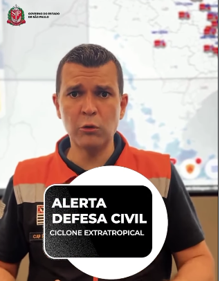 DEFESA CIVIL DO ESTADO ALERTA PARA VENTOS DE ATÉ 100 KM/H COM A CHEGADA DE CICLONE EXTRATROPICAL