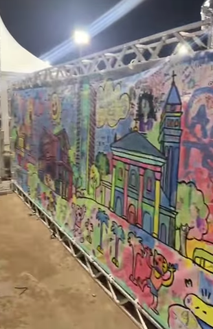 CRIANÇAS COLORIRAM MURAL NO PAÇO DURANTE ANIVERSÁRIO DE SÃO BERNARDO; VEJA COMO FICOU