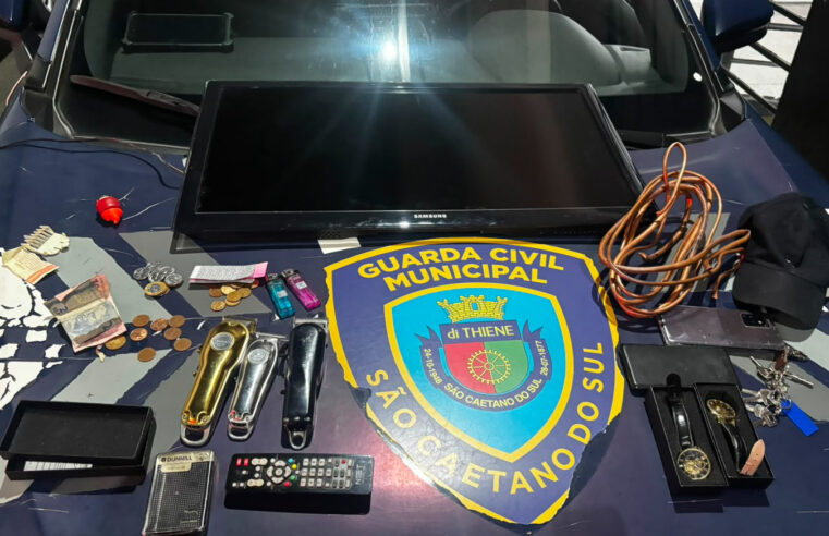 GCM DE SÃO CAETANO PRENDE EM FLAGRANTE HOMEM QUE ROUBOU RESIDÊNCIA E FURTOU SALÃO DE CABELEIREIRO