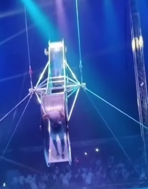 VÍDEO MOSTRA MOMENTO EM QUE ARTISTA DO CIRCO MAXIMUS CAI DURANTE ESPETÁCULO