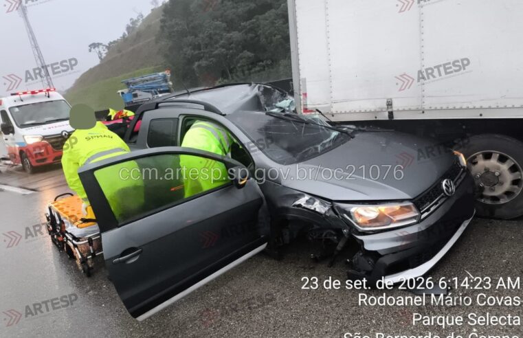 ENGAVETAMENTO COM CINCO VEÍCULOS DEIXA DOIS FERIDOS NO RODOANEL EM SÃO BERNARDO