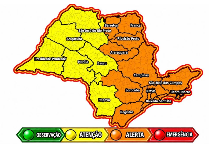DEFESA CIVIL RENOVA ALERTA PARA CHUVAS E DESTACA ÁREAS DE MAIOR ATENÇÃO NO ESTADO DE SÃO PAULO