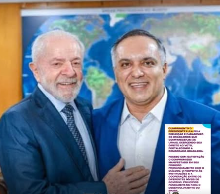 PREFEITO MARCELO LIMA CUMPRIMENTA LULA PELA REELEIÇÃO E DESTACA DIÁLOGO ENTRE GOVERNOS