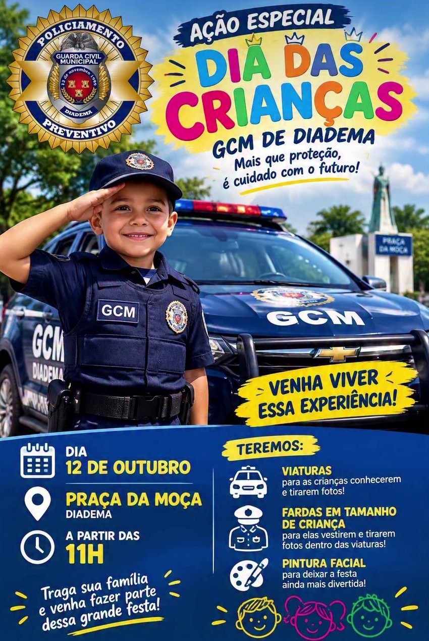 GCM DE DIADEMA PREPARA EVENTO ESPECIAL PARA O DIA DAS CRIANÇAS